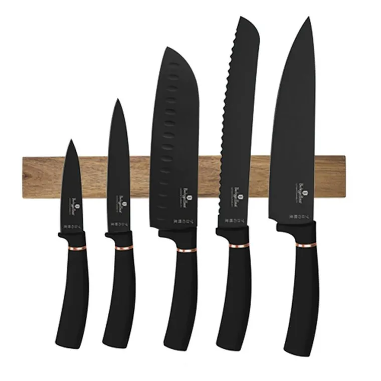 Berlinger Haus, zestaw noży kuchennych z listwą, black rose, 5 szt.