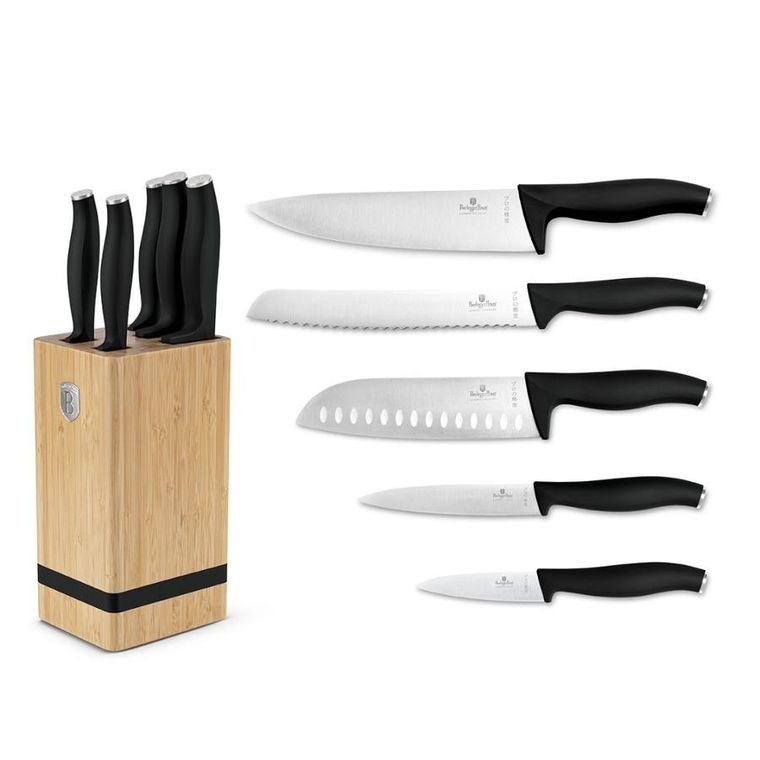 Berlinger Haus, zestaw noży w bloku bambusowym, matte black