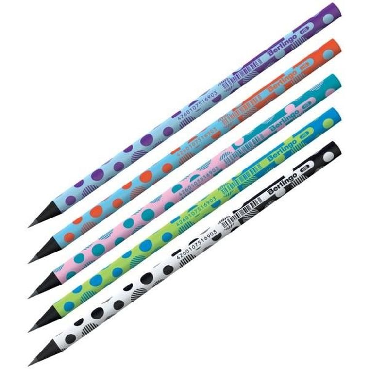 Berlingo, Dots, ołówek z czarnego drewna, 1 szt.