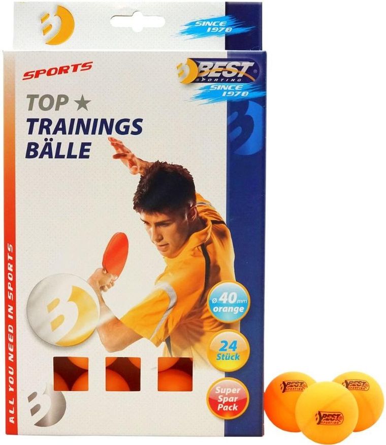 Best Sporting, piłeczki do tenisa stołowego, pomarańczowe, 24 szt.