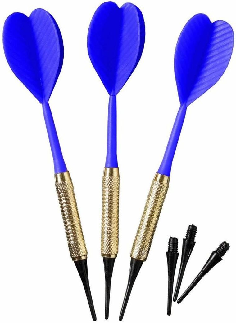 Best Sporting, plastikowe rzutki do darta, niebieskie, 3 szt.