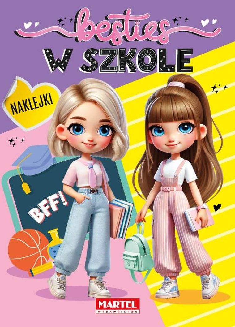 Besties. W szkole. Kolorowanka z naklejkami