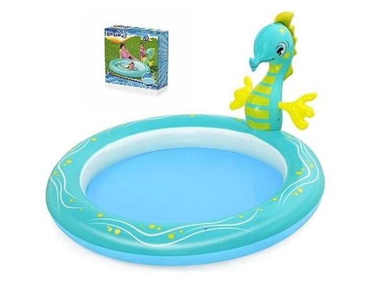 Bestway, basen dmuchany ze zraszaczem, okrągły, konik morski, 188-160-86 cm