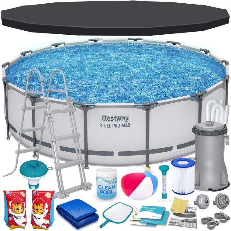Bestway, basen ogrodowy, stelażowy, 427-107 cm, zestaw 19w1