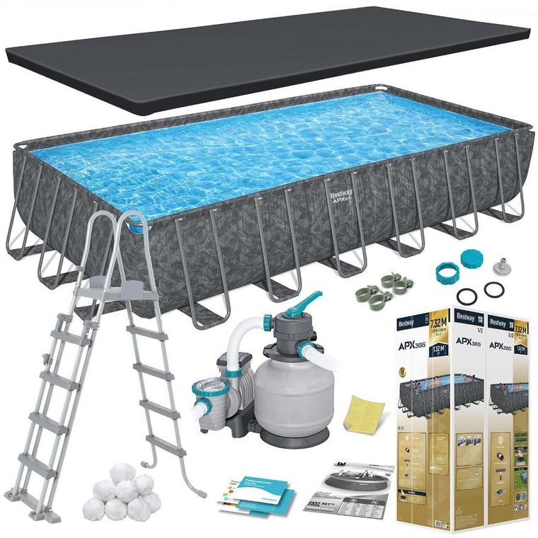 Bestway, basen stelażowy, ogrodowy 732-366-132 cm, zestaw 11w1