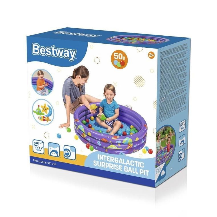 Bestway, basenik dmuchany z piłkami, intergalactic, 102-25 cm