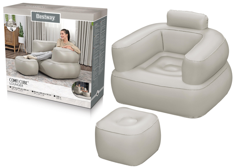 Bestway, dmuchany fotel, jasny