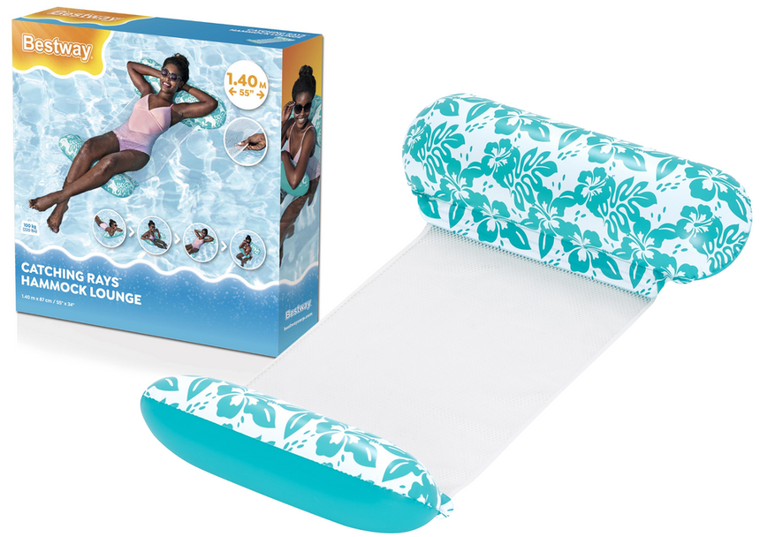 Bestway, dmuchany materac do pływania, siatkowy, miętowy, 140-87 cm