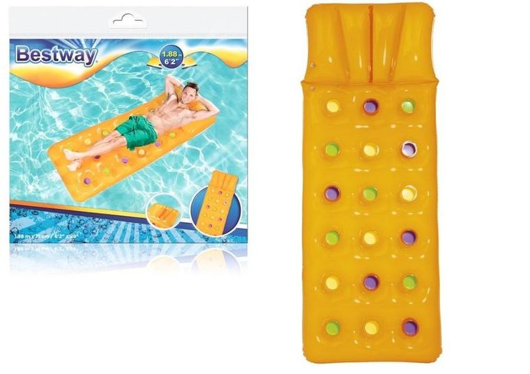 Bestway, dmuchany materac do pływania, żółty, 188-71 cm