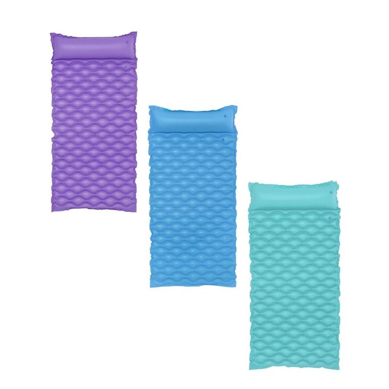 Bestway, dmuchany materac do pływania, zwijany, miętowy, fioletowy, niebieski 213-86 cm