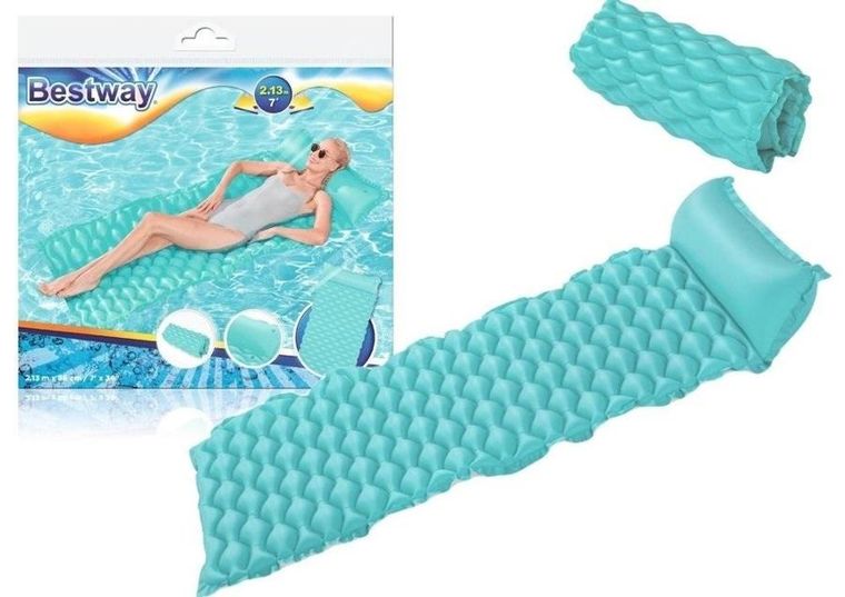 Bestway, dmuchany materac plażowy, turkusowy, 213-86 cm