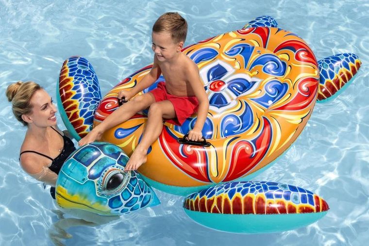 Bestway, dmuchany żółw, materac 186-168 cm