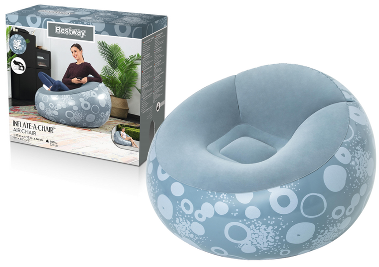Bestway, fotel dmuchany, niebieski