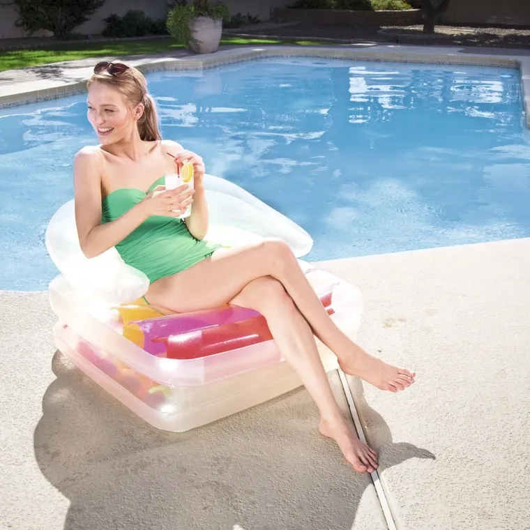 Bestway, materac przeźroczysty z oparciem, 201-89 cm