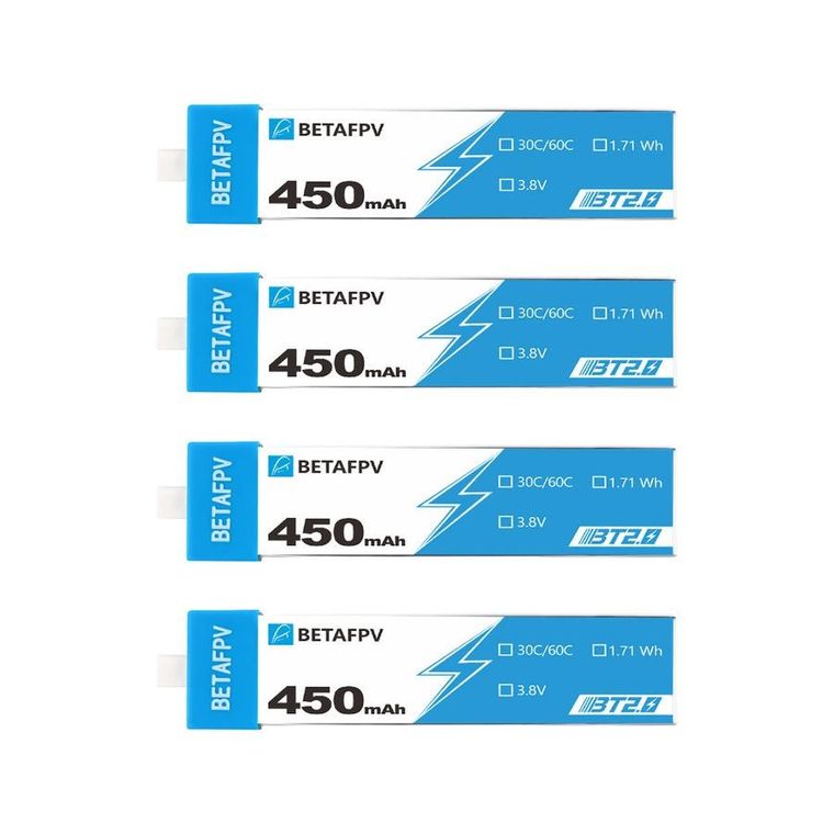 BetaFPV, BT2.0, zestaw baterii do dronów 1S, 450mAh, 3.8V, 4 szt.