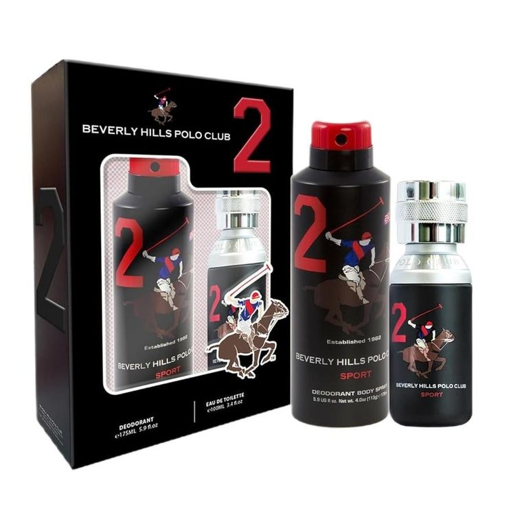Beverly Hills Polo Club, Men Sport Two, zestaw, woda toaletowa, spray, 100 ml + dezodorant, spray, 175 ml