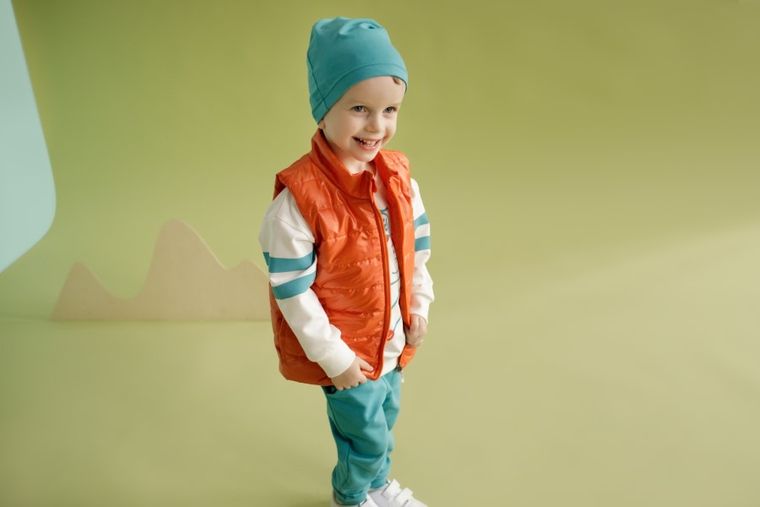 Bezrękawnik chłopięcy, pomarańczowy, Orange Flip, Pinokio