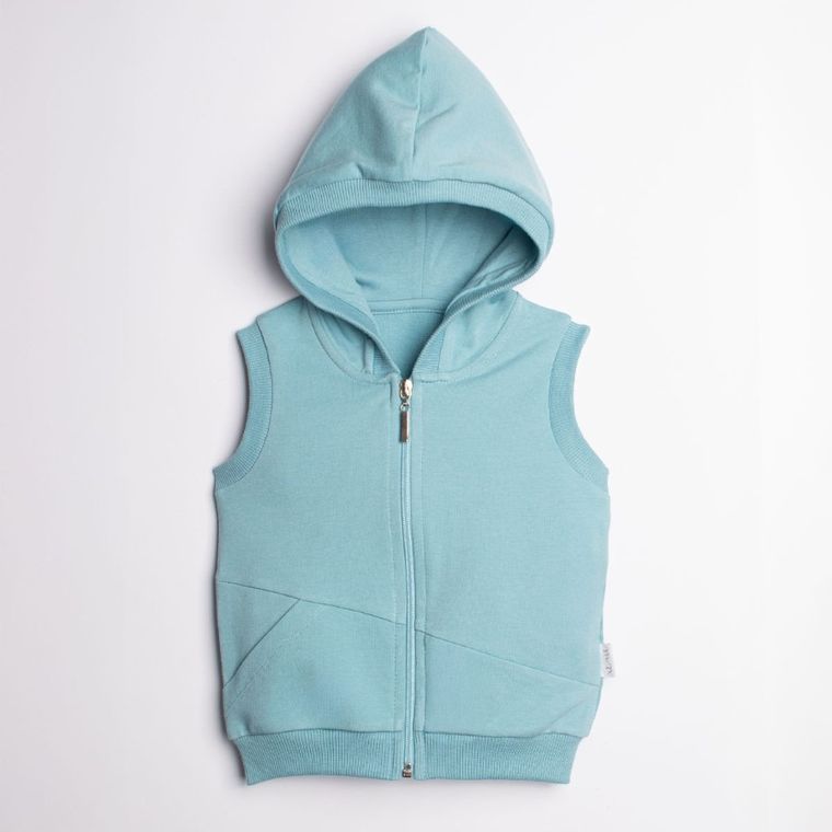 Bezrękawnik chłopięcy z kapturem, niebieski, Nicol