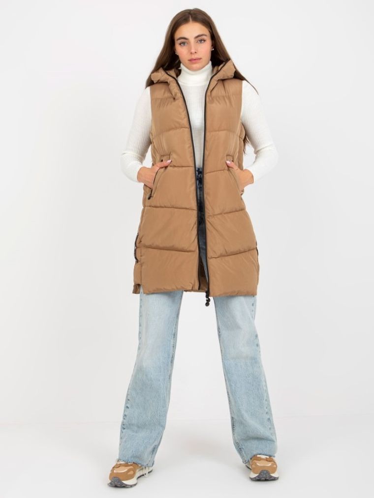 Bezrękawnik damski, beżowy, Minority