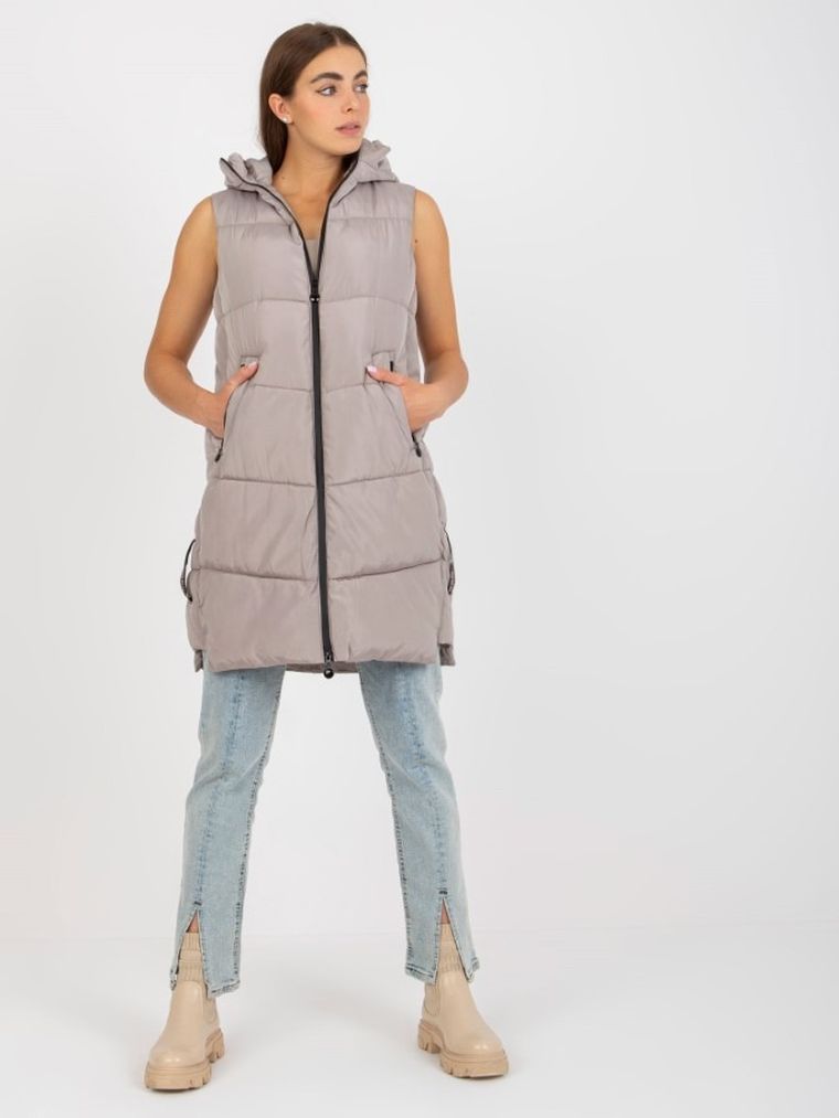 Bezrękawnik damski, beżowy, Minority