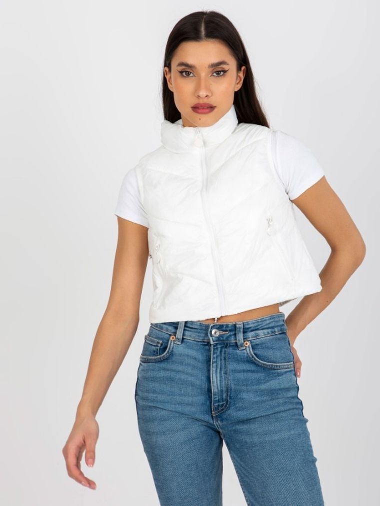 Bezrękawnik damski, ecru, Factory Price