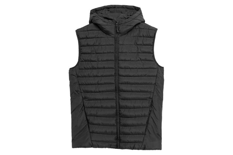 Bezrękawnik męski z kapturem, czarny, 4F