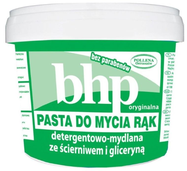 BHP, pasta do mycia rąk detergentowa-mydlana ze ścierniwem i gliceryną, 500 ml