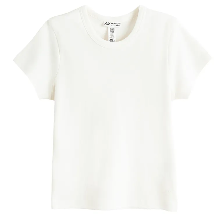 Biała koszulka basic z bawełny czesanej NOWEAR