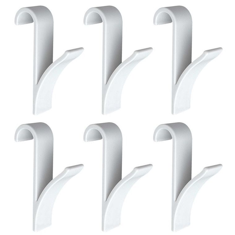 Białe haczyki, wieszaczki na grzejnik żeberkowy, 6 szt.