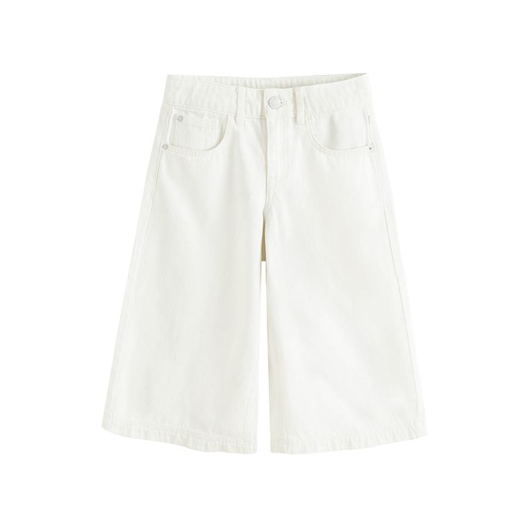 Białe jeansowe szorty wide z regulacją Cool Club