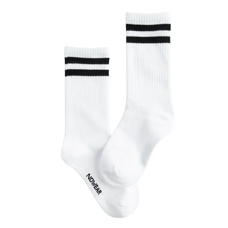 Białe wysokie skarpetki unisex NOWEAR