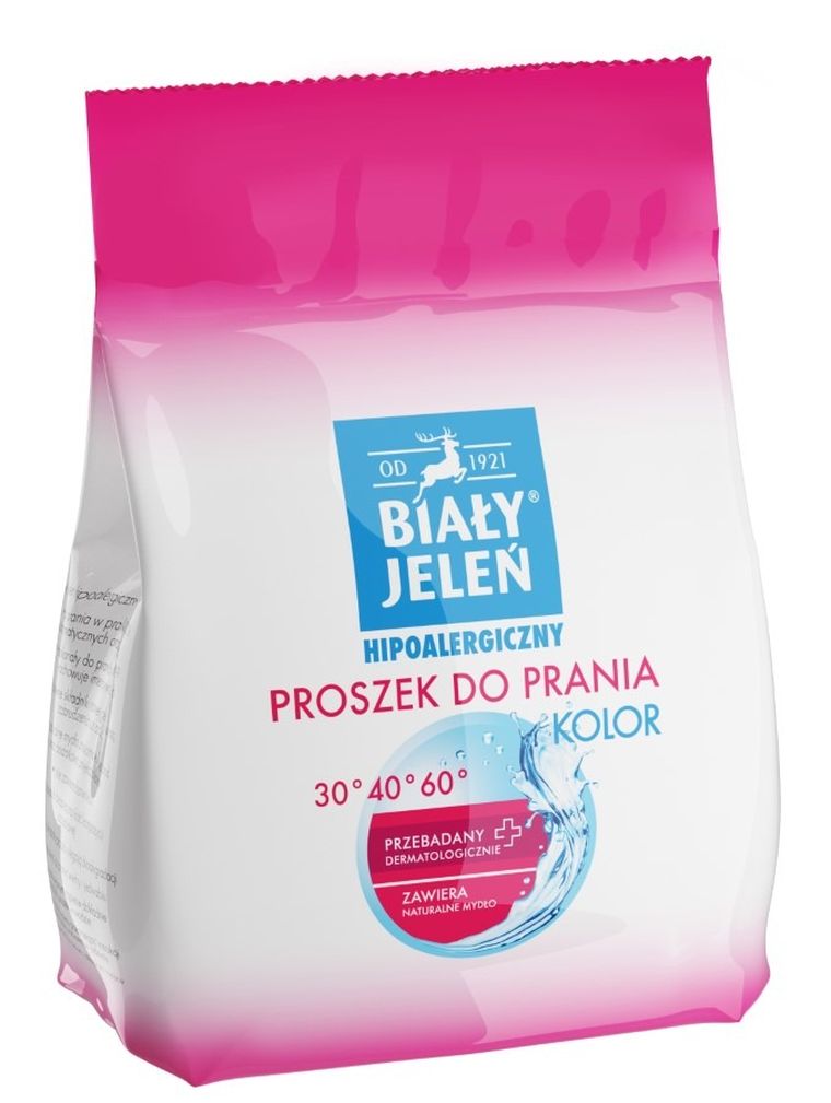 Biały Jeleń, hipoalergiczny proszek do prania, kolor 1,5 kg