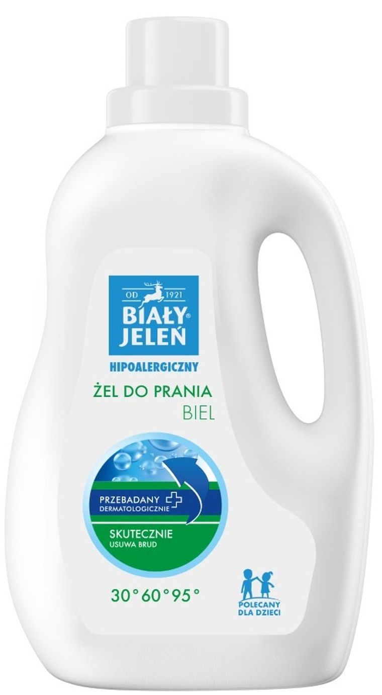 Biały Jeleń, hipoalergiczny żel do prania - biel, 1.5l