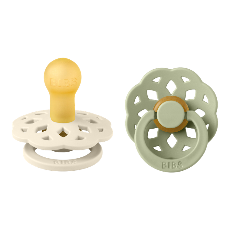 Bibs, Boheme, smoczek uspokajający, kauczuk Hevea, Ivory&Sage, rozmiar 1, 2 szt.