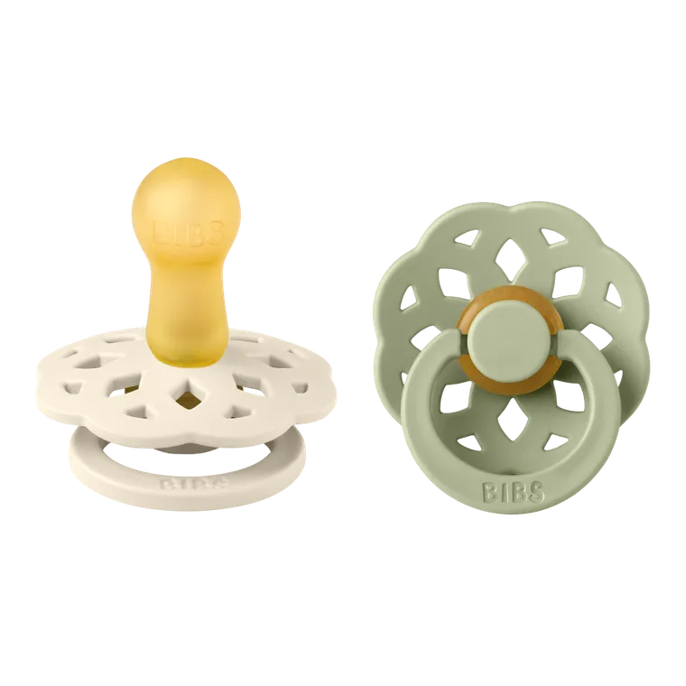 Bibs, Boheme, smoczek uspokajający, kauczuk Hevea, Ivory&Sage, rozmiar 2, 2 szt.