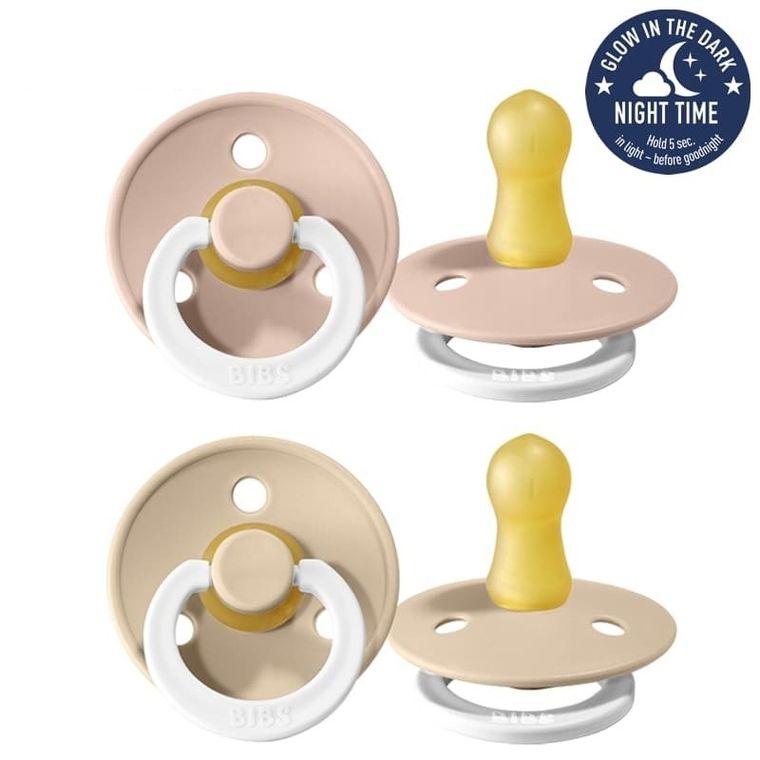 Bibs, Colour, smoczek uspokajający, kauczuk Hevea, Blush Glow&Vanilla Glow, rozmiar 1, 2 szt.