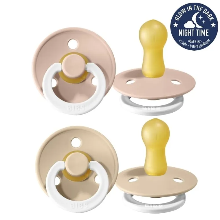 Bibs, Colour, smoczek uspokajający, kauczuk Hevea, Blush Glow&Vanilla Glow, rozmiar 2, 2 szt.