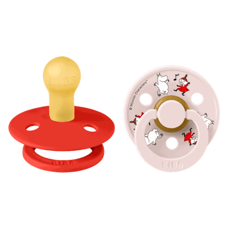 Bibs, Muminki, smoczek uspokajający, kauczuk Hevea, Candy Apple Mix, rozmiar 2, 2 szt.