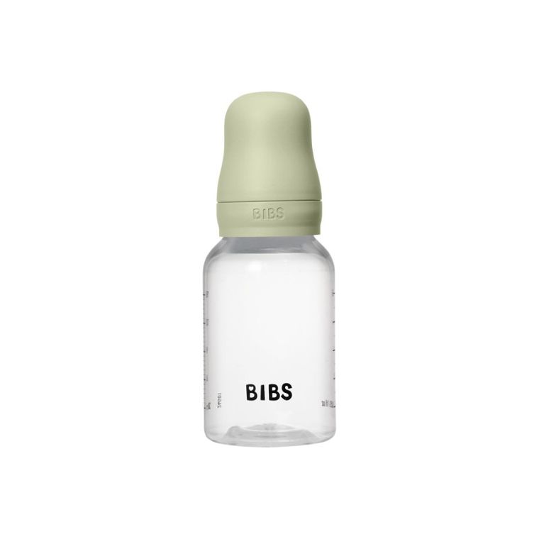 Bibs, zestaw: butelka antykolkowa dla noworodków, Sage, 150 ml + smoczek do karmienia o wolnym przepływie, kauczuk Hevea