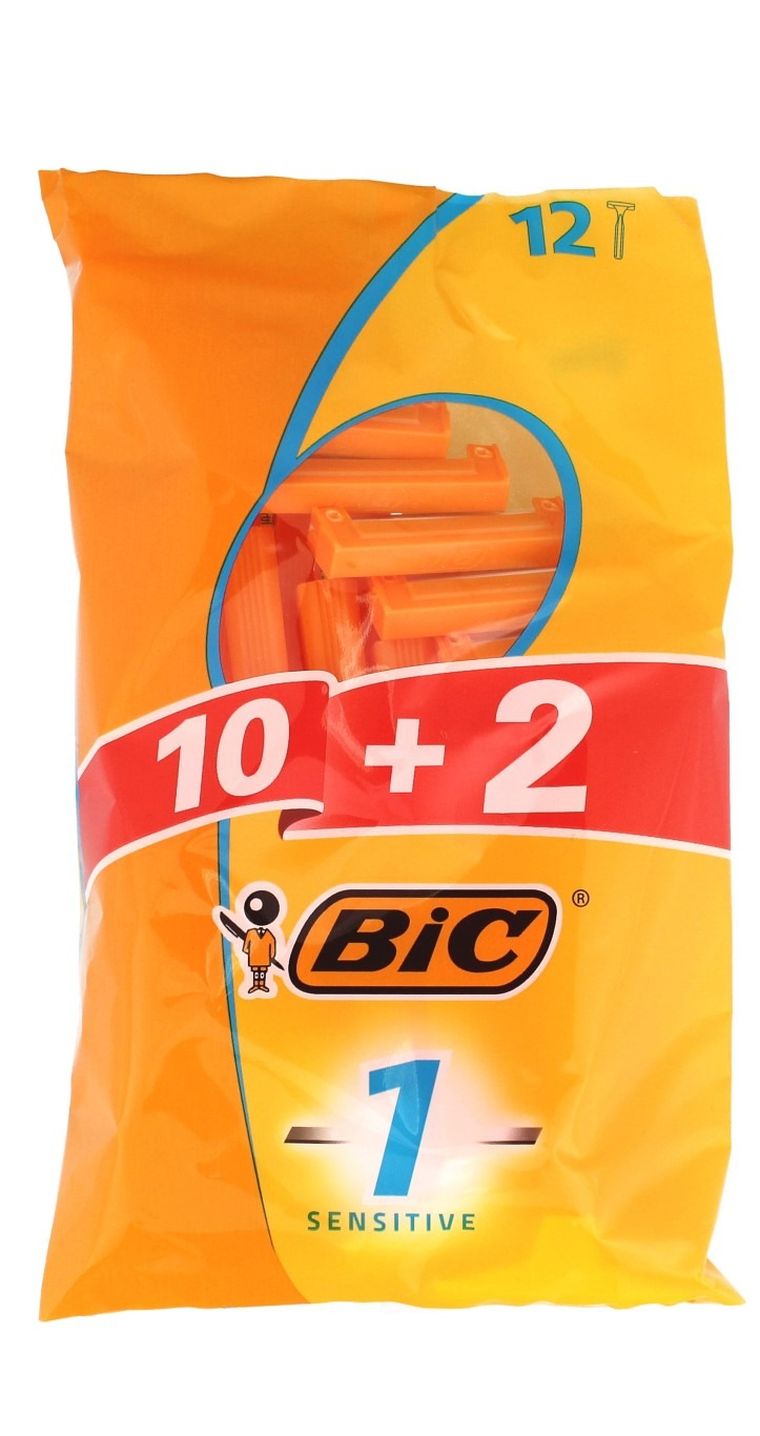 Bic, 1 Sensitive, maszynka do golenia dla mężczyzn, 12 szt.