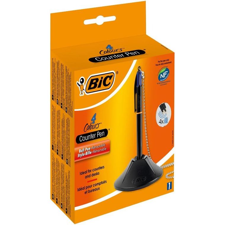 Bic, 4 Colours Counter Pen, długopis, niebieski