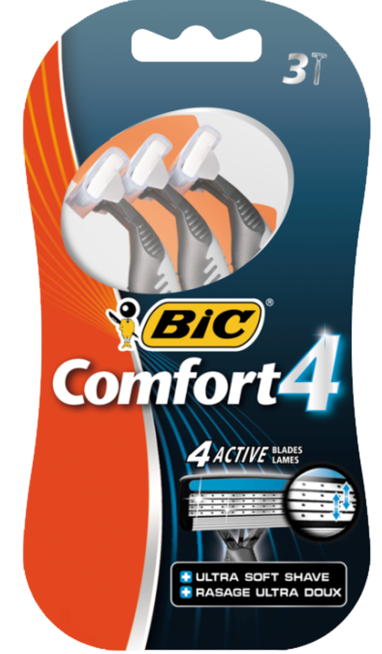 Bic, Comfort 4, maszynka do golenia dla mężczyzn, 3 szt.