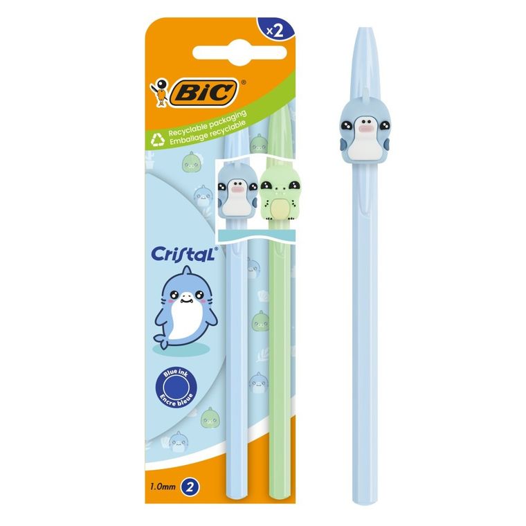 Bic, Cristal Figurine, długopis, niebieski, 2 szt.