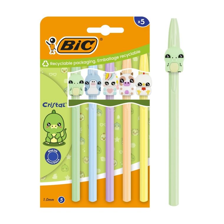 Bic, Cristal Figurine, długopis, niebieski, 5 szt.