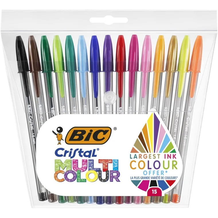 Bic, Cristal, Multi Colour, długopis, 15 szt.