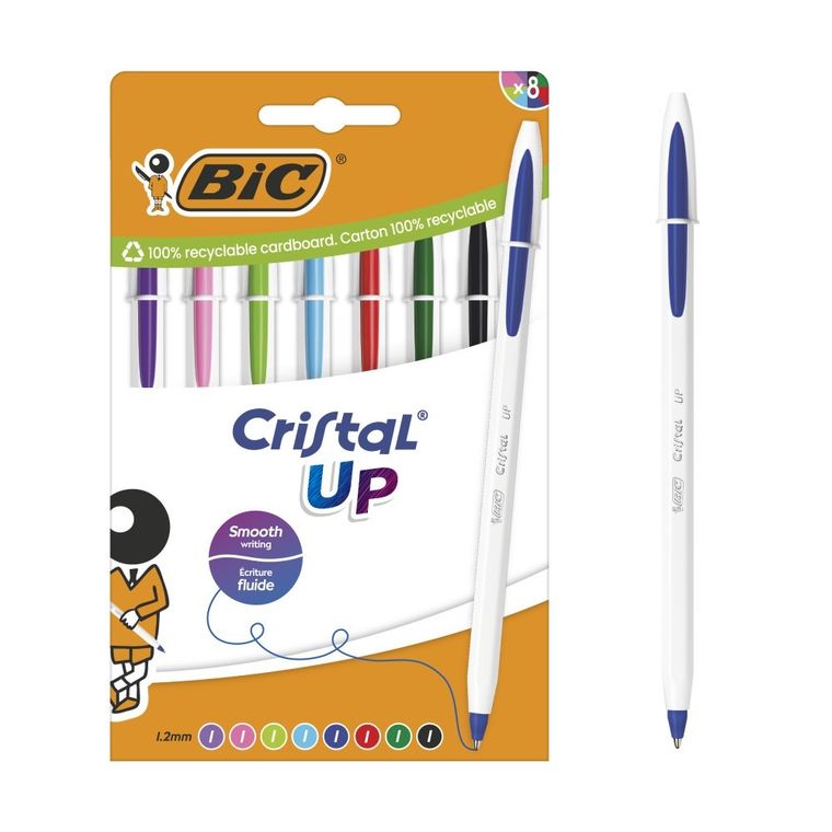 Bic, Cristal Up, zestaw długopisów, 8 szt.