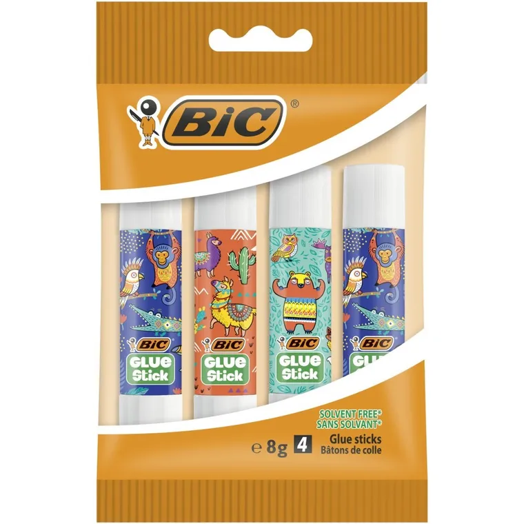 Bic, ECOlustions, Glue Stick Decor, klej, 8g, 4 szt.