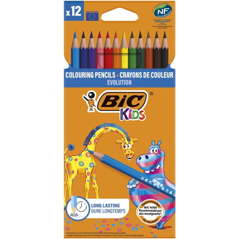 Bic Evolution, kredki ołówkowe, 12 kolorów