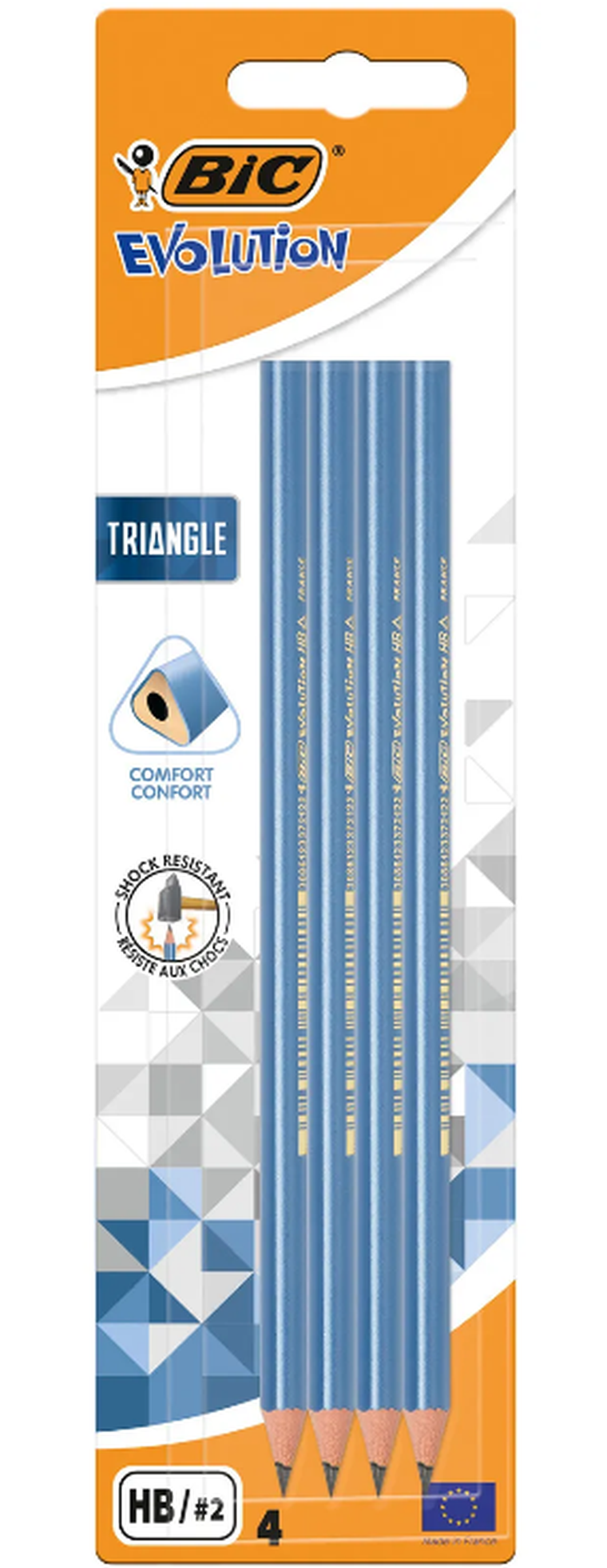 Bic, Evolution Triangle, ołówek, trójkątny, bez gumki, 4 szt.