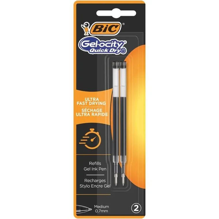 Bic, Gel-ocity Quick Dry, wkład do długopisu, czarny, 2 szt.